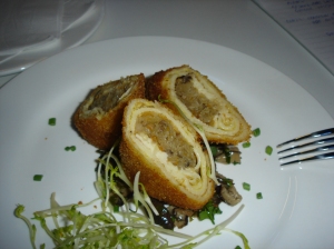 Sauerkraut with mushrooms wrapped in crepes :-)